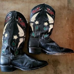 Vintage 1950's acme butterfly rockabilly/cowboy boots! Size 8 womens